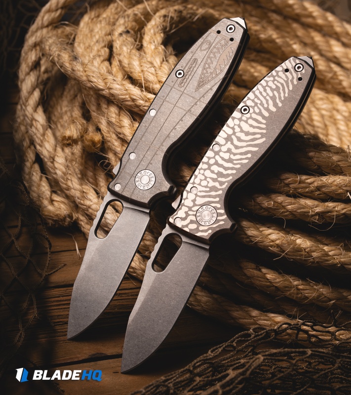 Demko Knives Shark-A-Tac Shark-Lock Knife Tiger Shark Titanium (3.5" SW)